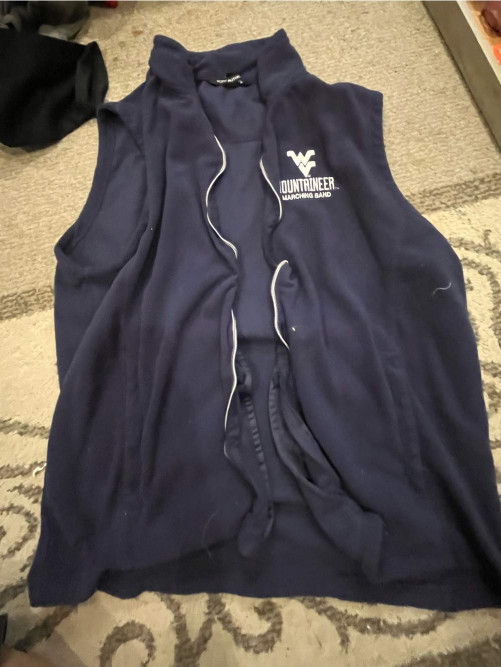 Mens WVU fleece vest size large